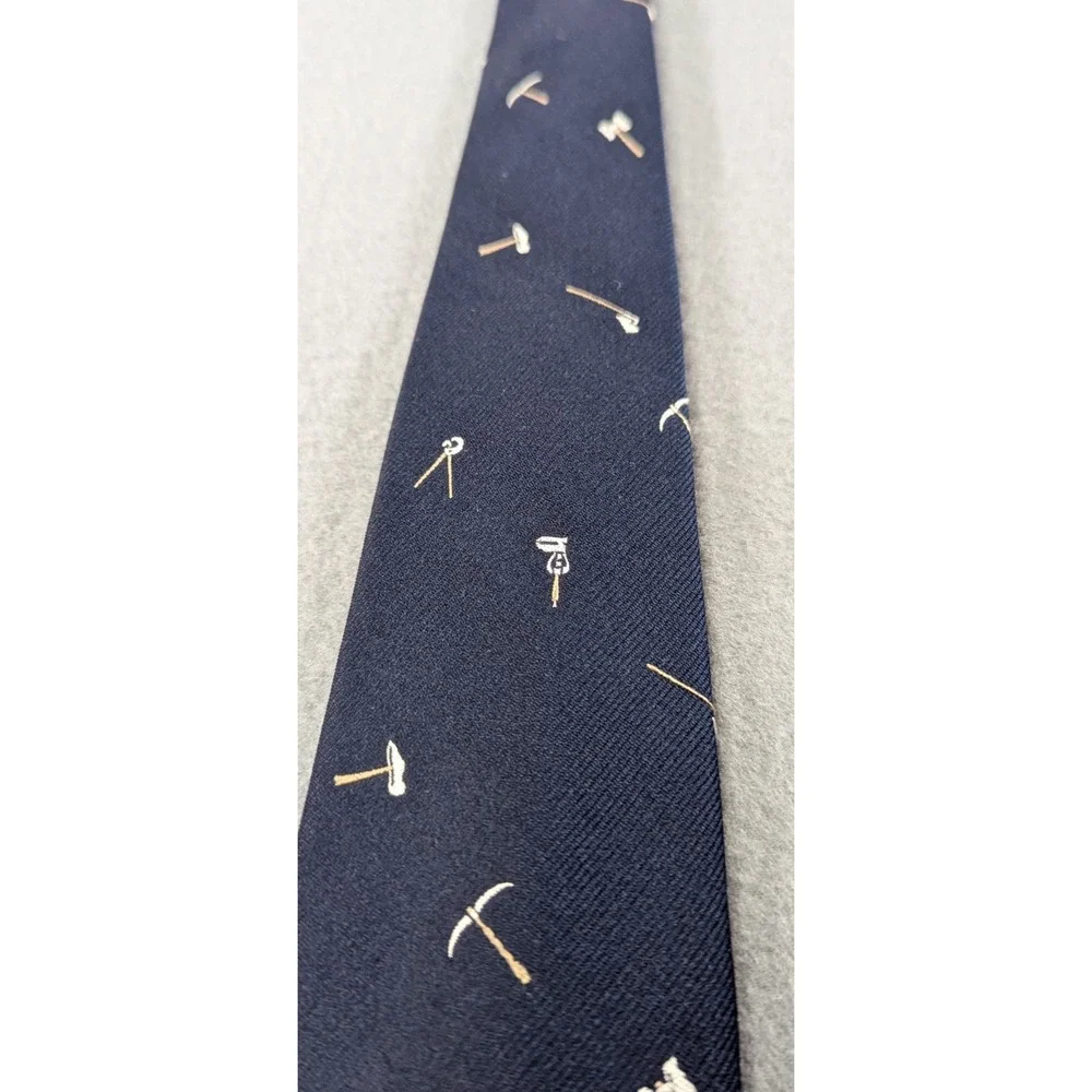 Smithsonian National Museum American History Tools Navy Blue Silk Blend Necktie